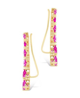 Sterling Silver Jillian CZ Heart Crawler Studs