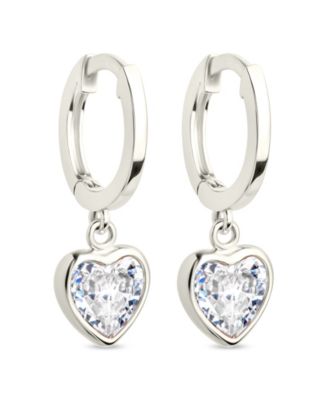 Sterling Silver Lizzy CZ Heart Drop Earrings