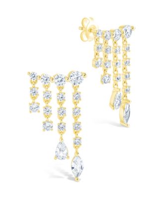 Sterling Forever - Sterling Silver Adrian CZ Waterfall Statement Studs