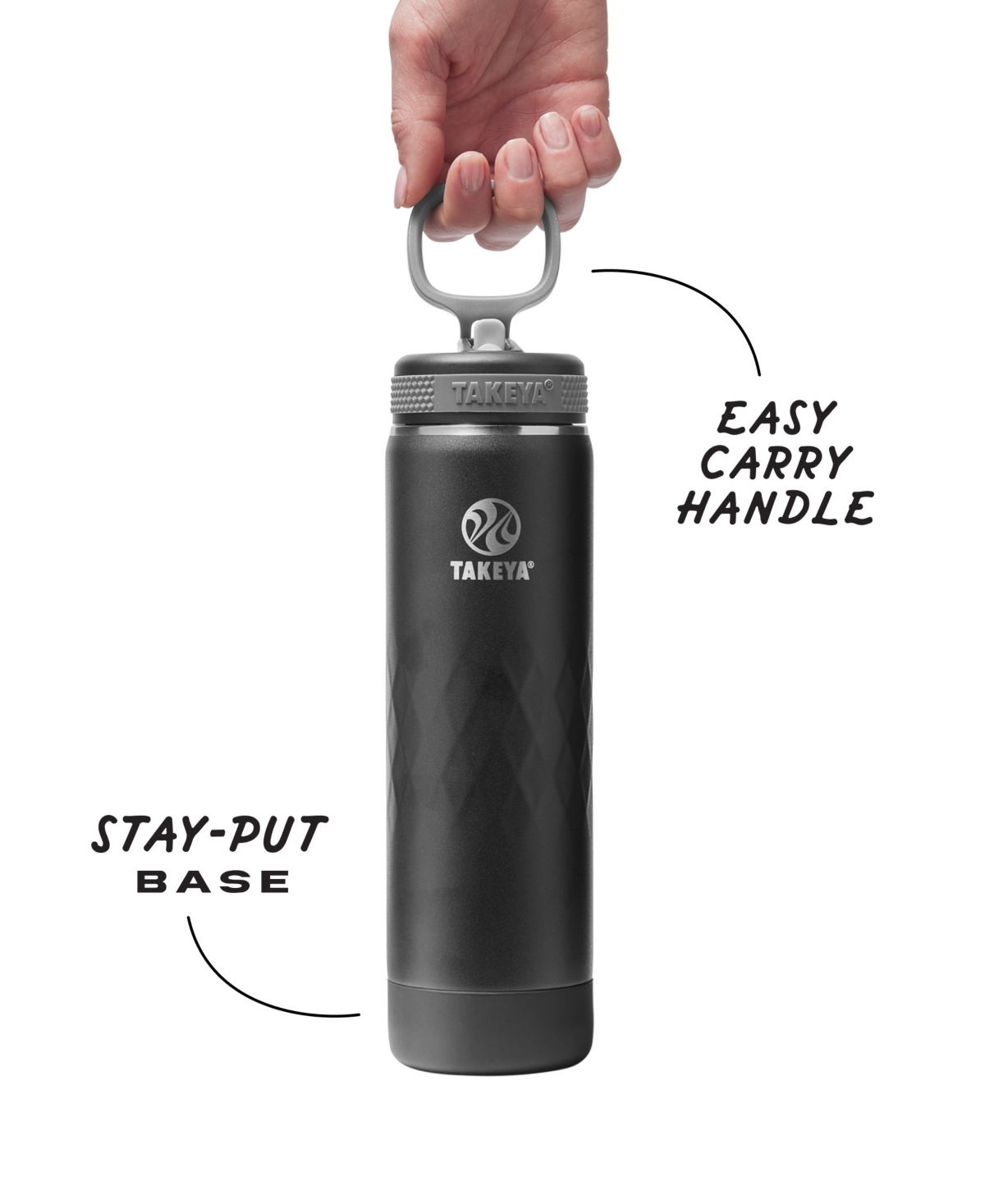 Takeya Sport 22 Oz. Triple-insulated Water Bottle With Spout Lid In Black