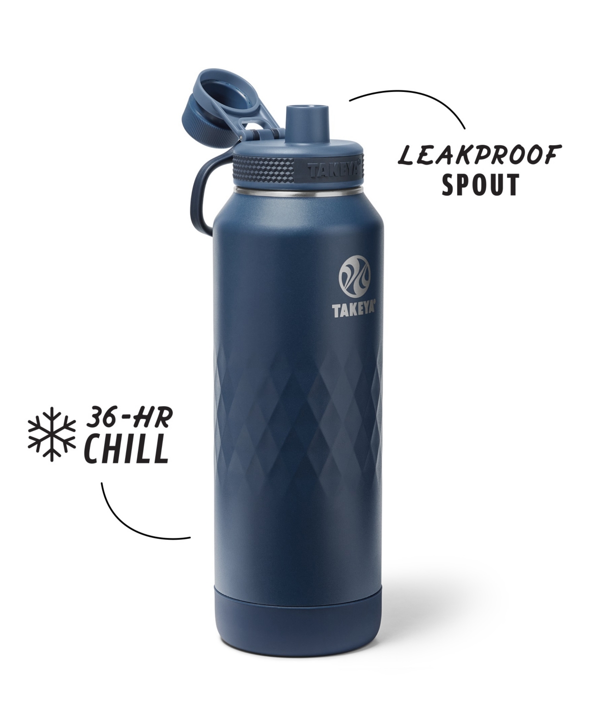 Takeya Sport 40 Oz. Triple-insulated Water Bottle With Spout Lid In Purple