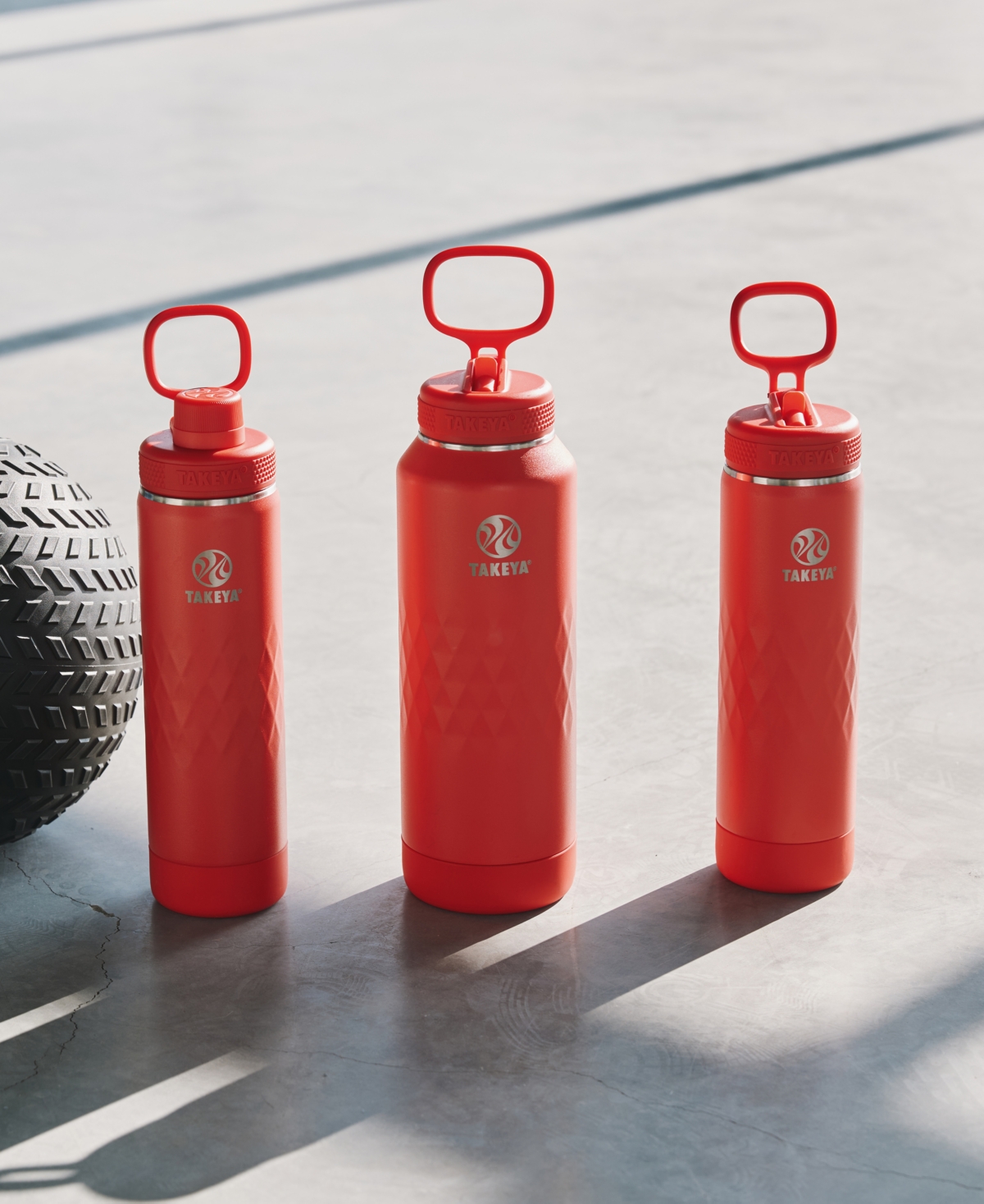 Takeya Sport 40 Oz. Triple-insulated Water Bottle With Spout Lid In Red