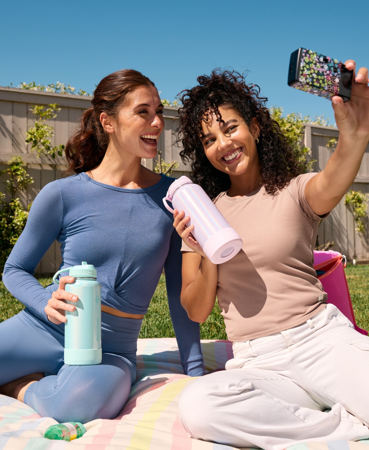 Thermoflask 32 Oz. Double Wall Vacuum Insulated Water Bottle With Straw Lid In Pink