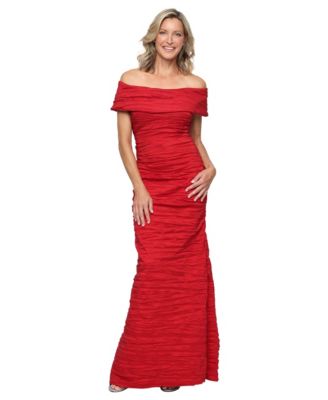 Women's Crinkle Detail Off-The-Shoulder Gown