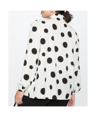 Women's Printed Tie Neck Blouse