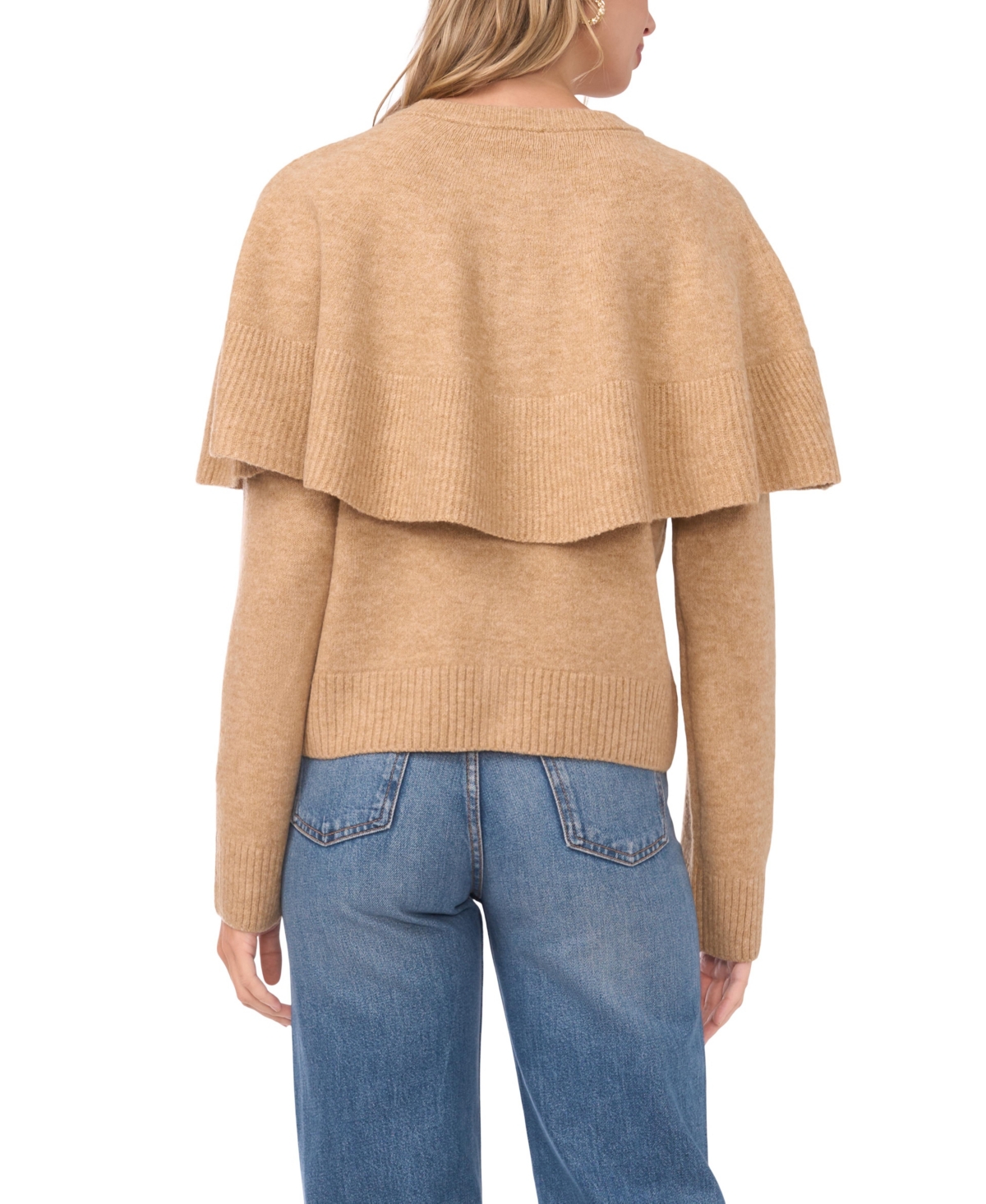 Vince Camuto Cape Detail Cardigan In Brown