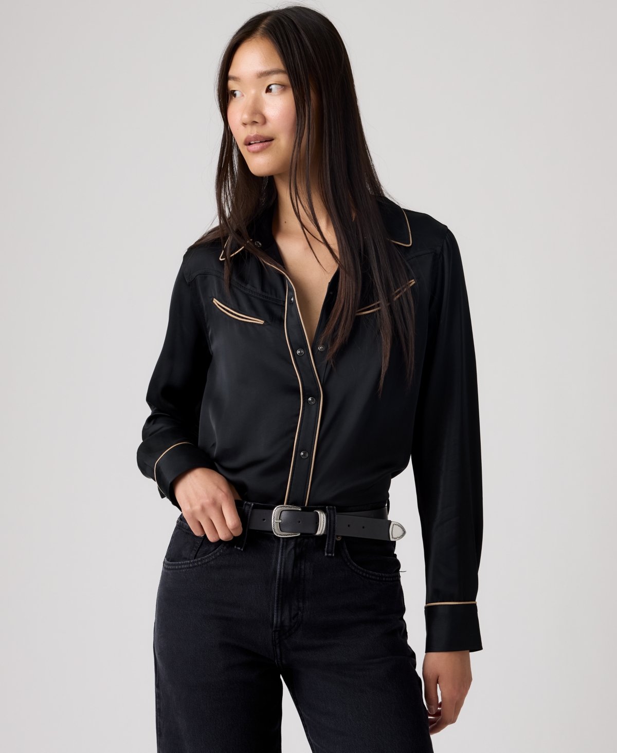 Levi's Women's Bradie Archival Long Sleeve Shirt In Brown