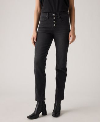 Women's 724 High Rise Rhinestone Button Fly Straight Leg Jeans