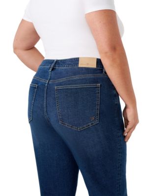 Plus Size Vintage Straight Cuffed Jeans