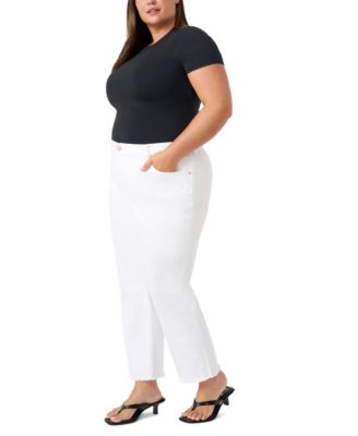 Plus Size Vintage Straight Ankle Jeans