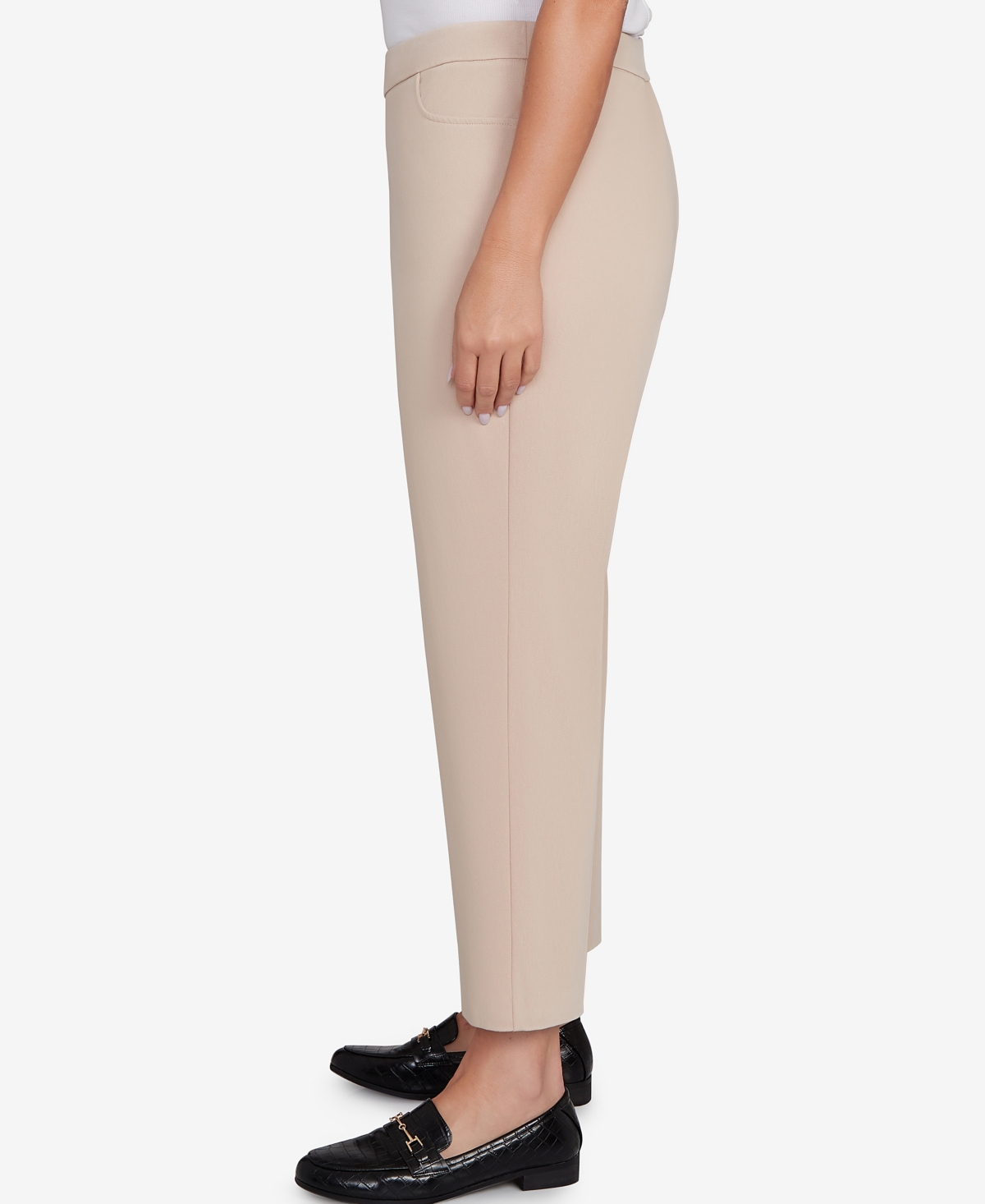 Alfred Dunner Plus Size Saratoga Springs Side Seam Pocket Average Length Twill Pants In Brown