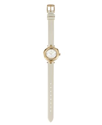 Open Circle Gold Plated Leather Watch,70-110mm