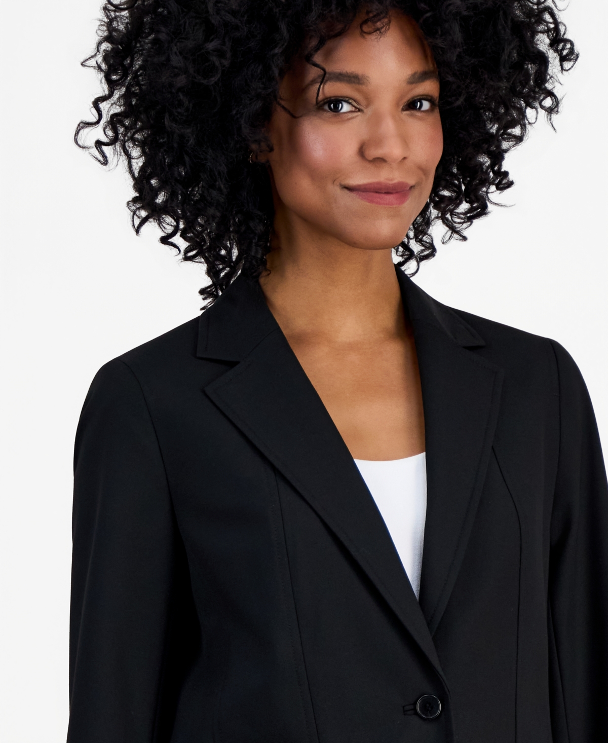Anne Klein Single-Button Notched-Lapel Blazer