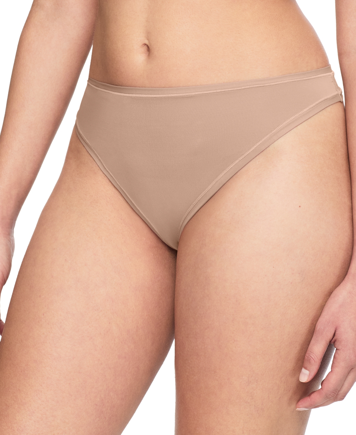 Warner's Women's So Stretchy So Good Mid Rise Thong Panty In Brown