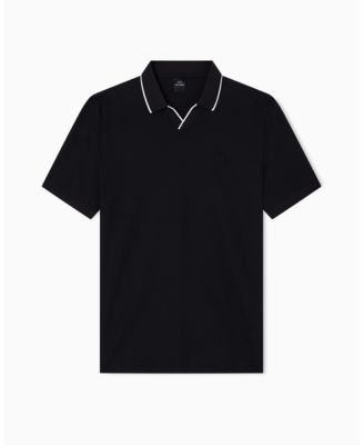 Men's Johnny Collar Pique with Collar Tipping Polo Shirt