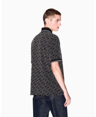 Men's Allover Logo Collar Tipping Polo Shirt