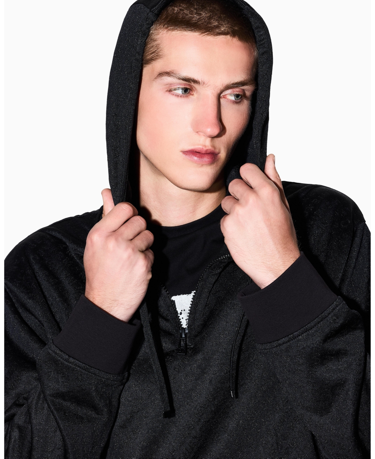 A|X Armani Exchange Men's Jacquard Allover Logo Hoodie