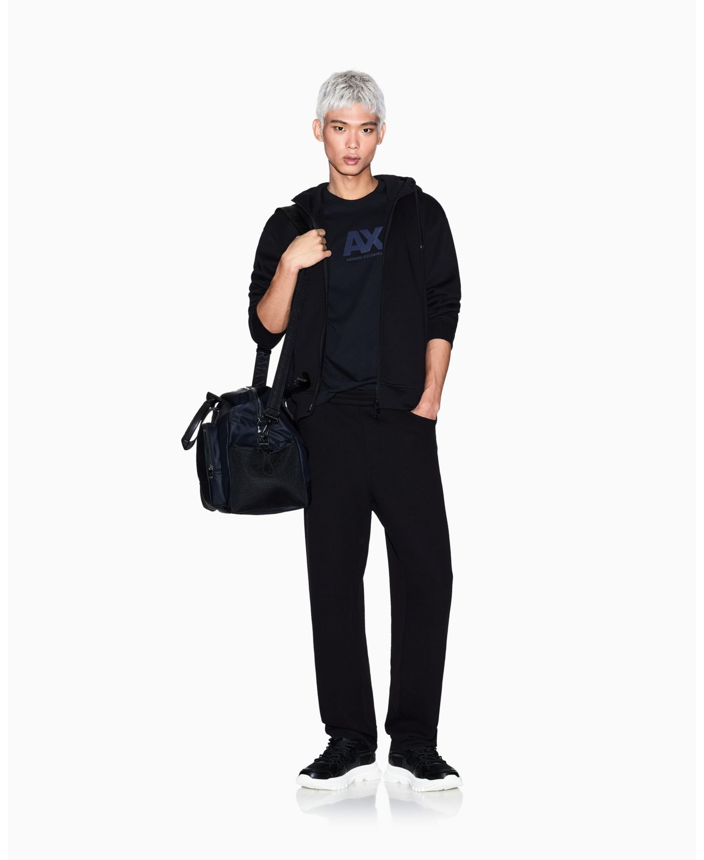 Мужская футболка A|X Armani Exchange Center Chest Graphic, цвет: Чёрный — фото 4