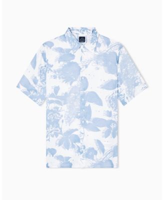 Men's Short Sleeve Viscose Floral Woven Shirt