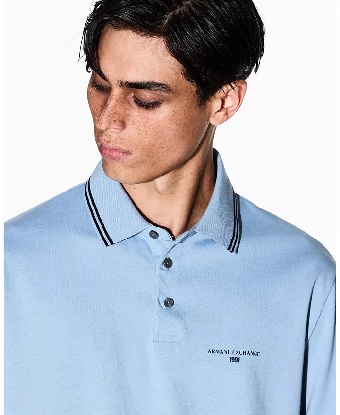Men's Jersey Collar Tipping Polo Shirt - thumbnail 3