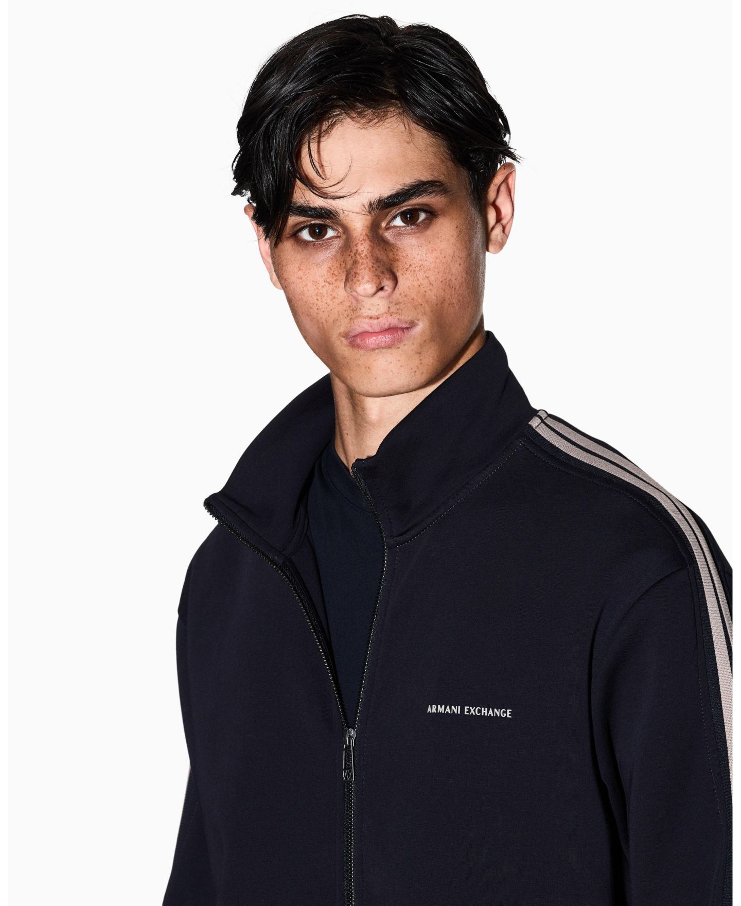 Мужская толстовка A|X Armani Exchange Tape Full Zip, цвет: Глубокий тёмно-синий — фото 2