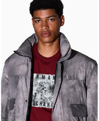 Men's Grid Box Splatter Graphic T-Shirt