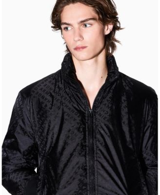 Men's Jacquard Allover Logo Hooded Jacket