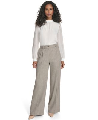 Women's Novelty Pleated Wide Leg Pants