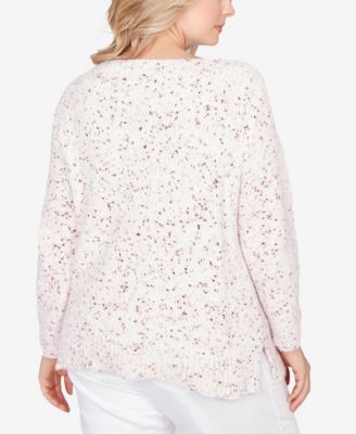 Plus Size Speckled Chenille Eyelash Sweater