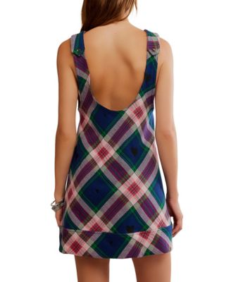 Women's Carven Plaid Mini Sleeveless Dress