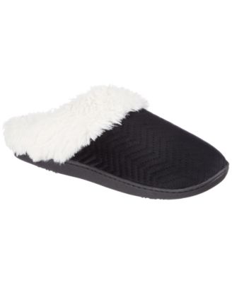 Women's Quilted Chevron Velour Slippers