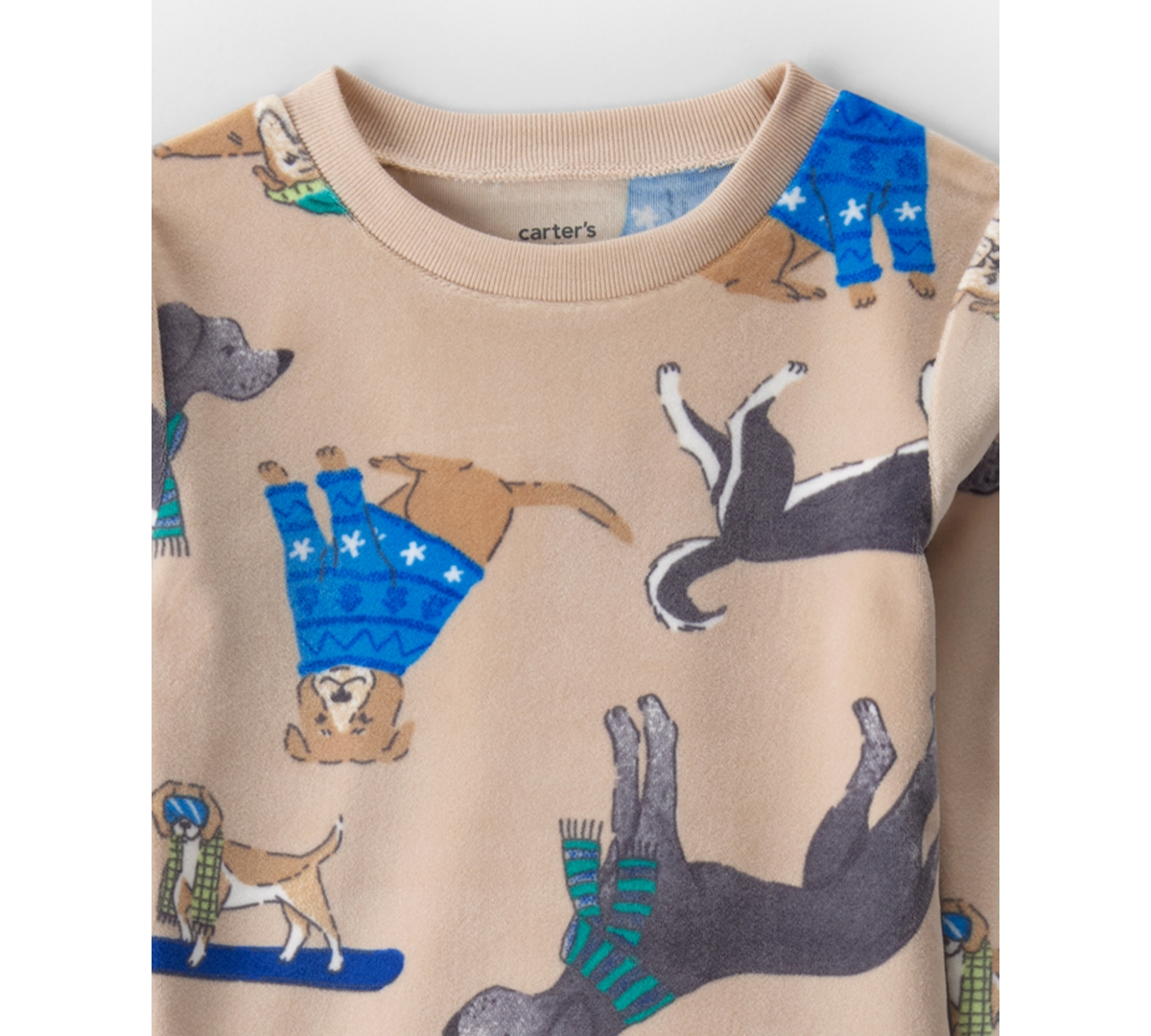 Carter's Boys Toddler 2t-5t 2-piece Dog Print Snug Fit Top And Pants Pajama Set In Brown