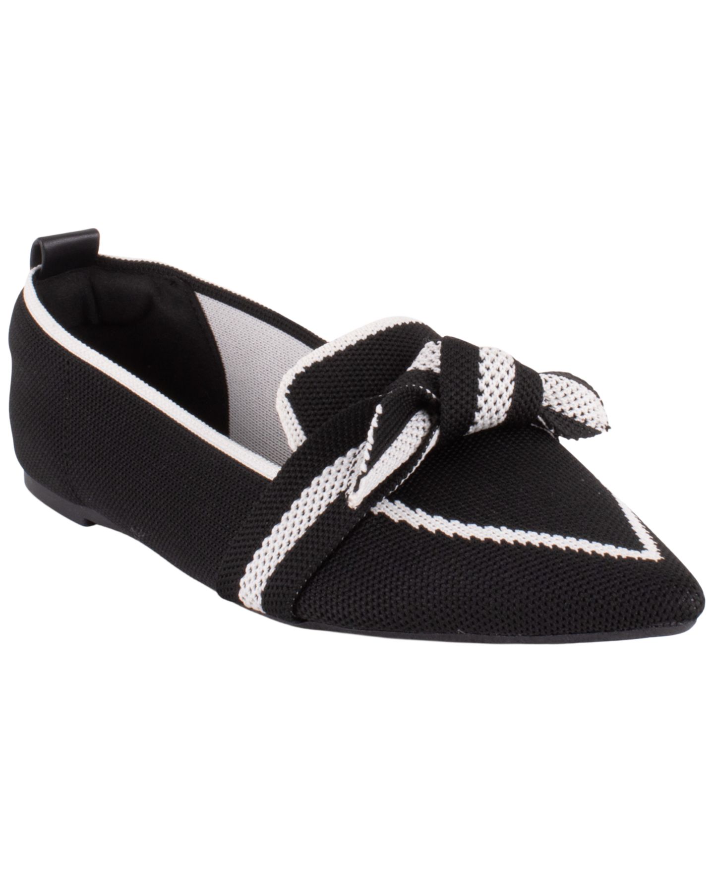 Женские туфли Tahari Florentia Pointed Toe Knit Loafer, цвет: Чёрный — фото 1