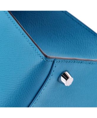 Kelly 28 Handbag Blue Epsom with Palladium Hardware