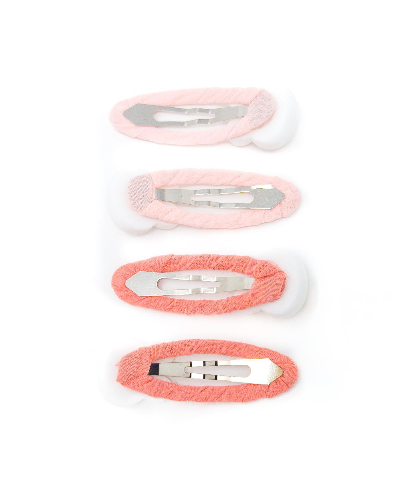 Аксессуары для волос Puttisu 4pc Bunny Hug Snap Clip Set для девочек, цвет: Розовый / Коралловый — фото 2