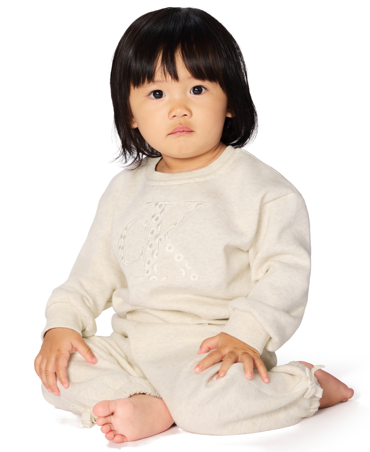 Calvin Klein Baby Girls 2-Piece Fleece Sweatshirt and Pant Set
