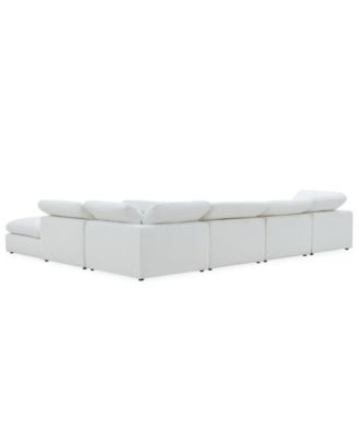 Fog 6-Pc. Fabric L-Sectional Ottoman End Sofa Set