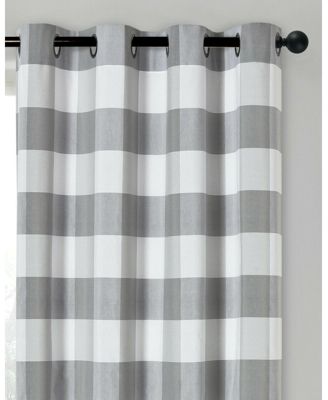Country Farmhouse Living Classic Buffalo Plaid Checkered Single Grommet Top Window Curtain Panel - 54 in. W x 84 in. L, Linen