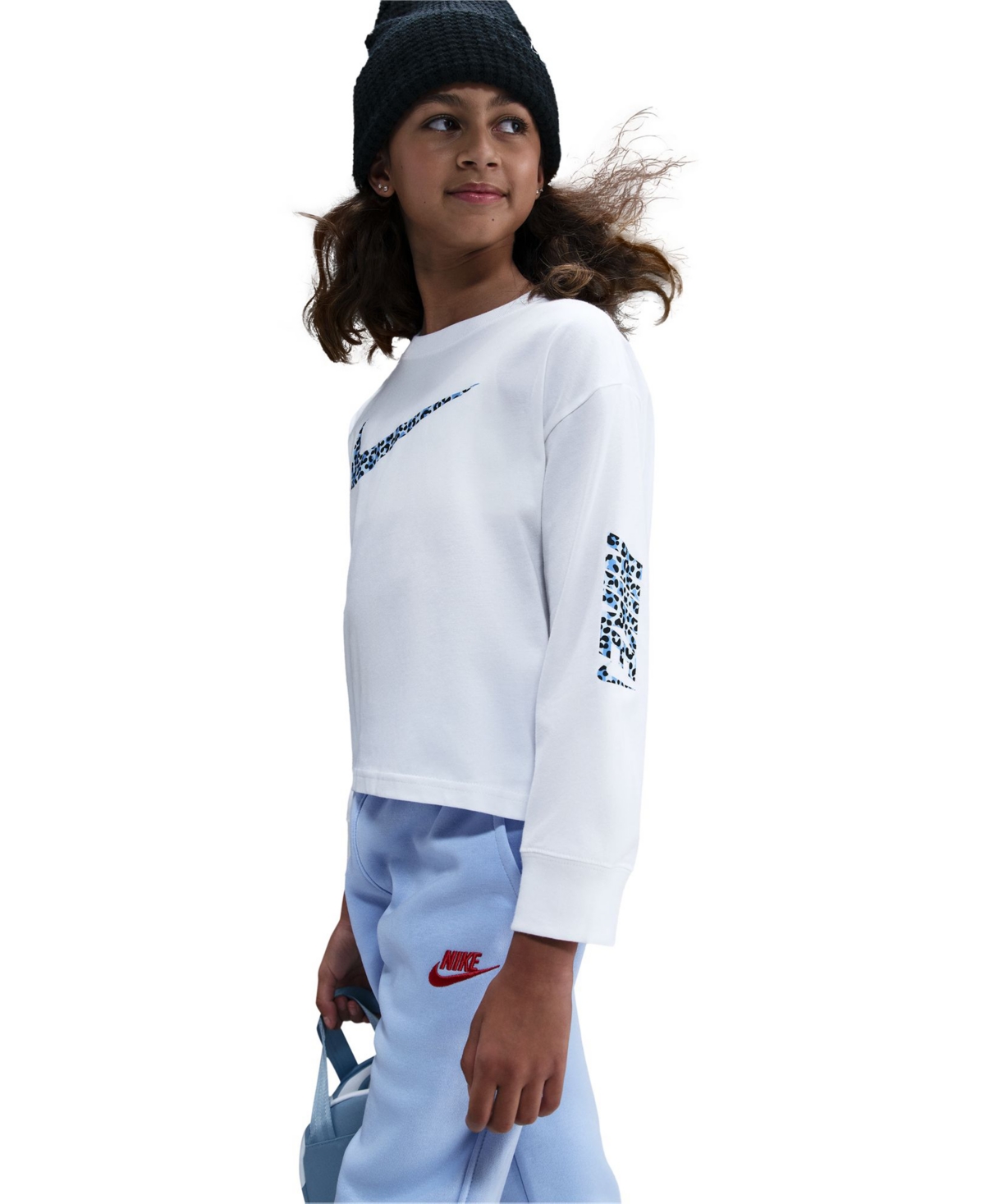 Nike Girls 7-16 Sportswear Long-sleeve T-shirt In White
