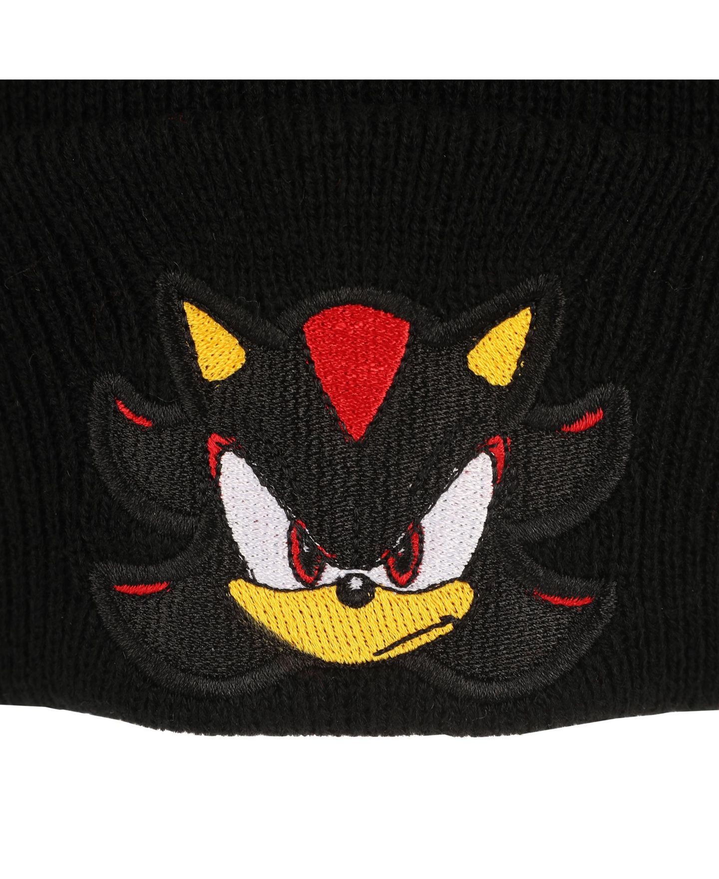 Мужская шапка Sonic the Hedgehog Shadow Embroidery Acrylic Knit Standard Cuff, цвет: Теневой чёрный — фото 5