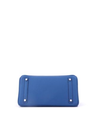 Birkin 30 Handbag Blue Togo with Palladium Hardware