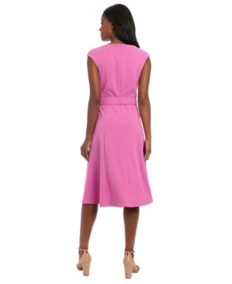 Women's Boat Neck Fit and Flare Dress