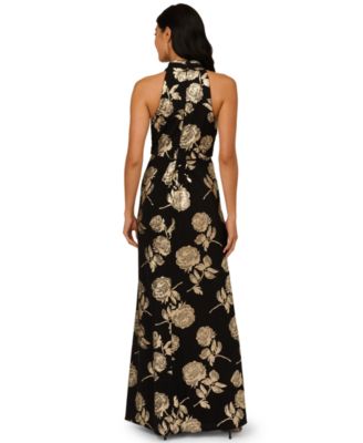 Women's Floral Print Halter Neck Dress