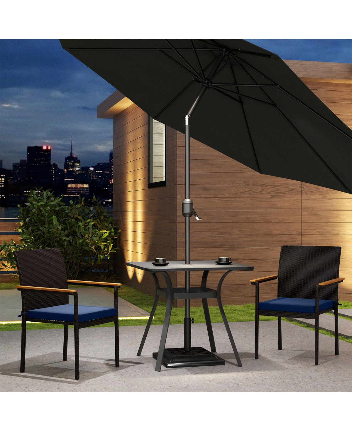 Outsunny 2 Pcs Wicker Dining Chair, Outdoor Chairs w