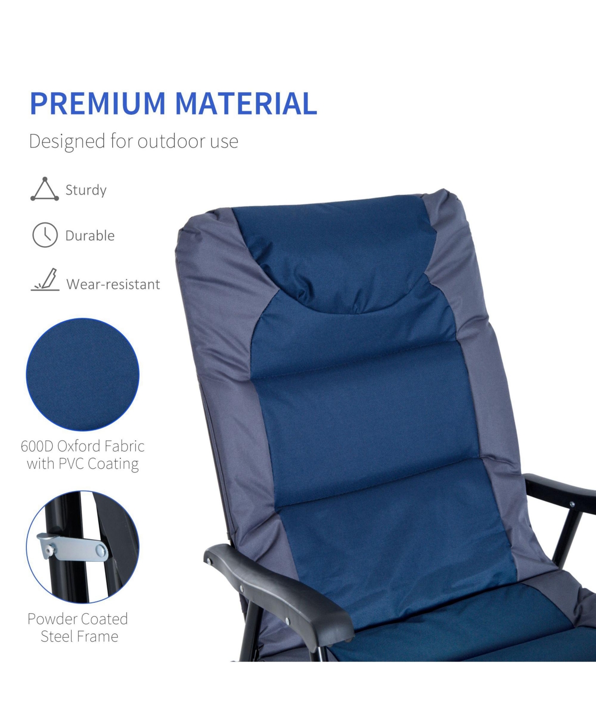 Outsunny 2PC Folding Outdoor Furniture Set, 2 Rocking Chairs,