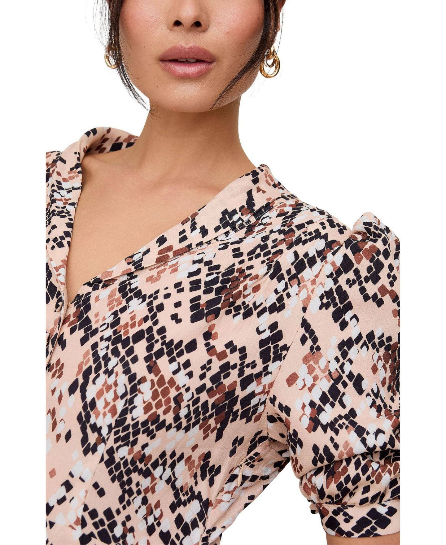Женское платье Lily and Lionel London Julia Button Down Print Maxi, цвет: Коричневый — фото 4