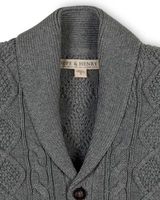 Baby Boys Organic Shawl Collar Cable Sweater Cardigan
