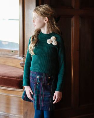 Little and Big Girls' Organic Pull-on Double Button Party Skirt