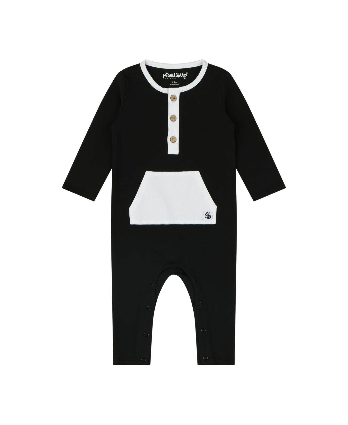 Комбинезон Mixed Up Clothing Uno Romper для мальчиков-малышей, цвет: Чёрный — фото 1
