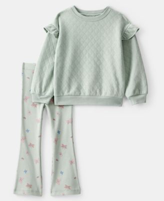 Girls' Toddler 2T-5T Butterfly Long-Sleeve Sweater and Pants, 2-Piece Set